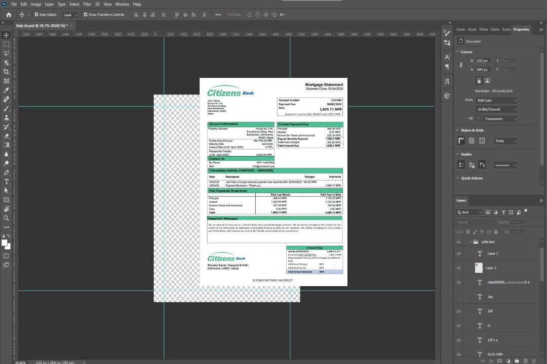 Modèle Word et PDF de relevé d'hypothèque international de la Nepal Citizens Bank template Modèle Word et PDF de relevé d'hypothèque international de la Nepal Citizens Bank template